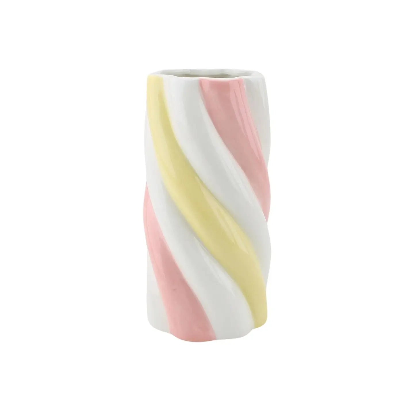 Vase - Marshmellow - Yellow/Pink/ White - 10,5x10,5x20cm