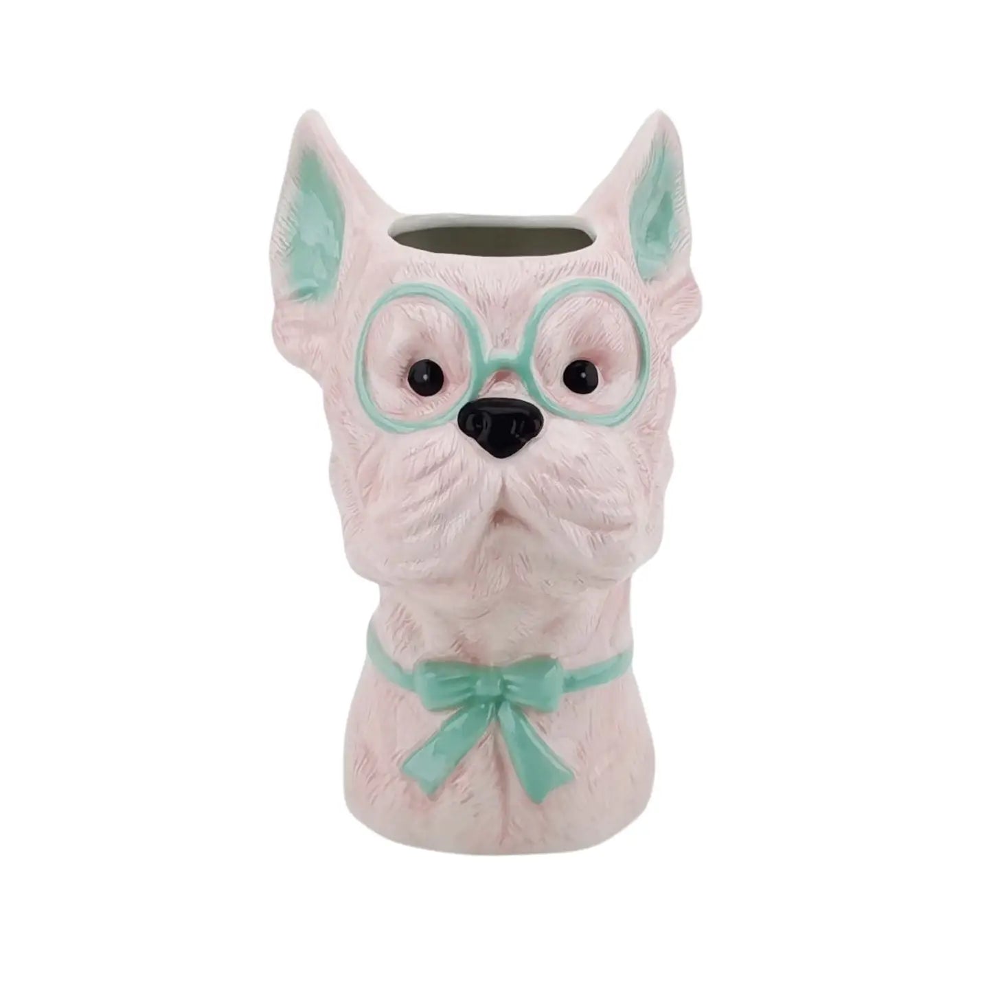 Vase -Flower Vase Dog - Pink/ Mint - 13,5x14,5x23cm