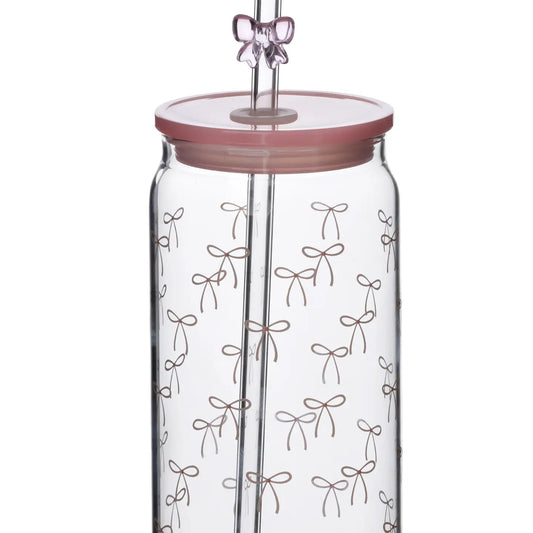 Peter Ribbon Cup with Straw 480ml7.5x7.5x15cm