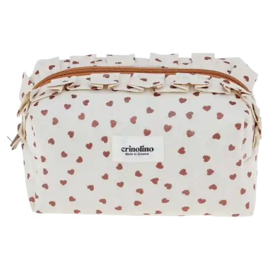Brown Hearts makeup bags
