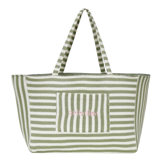 MINT STRIPED WEEKEND BAG