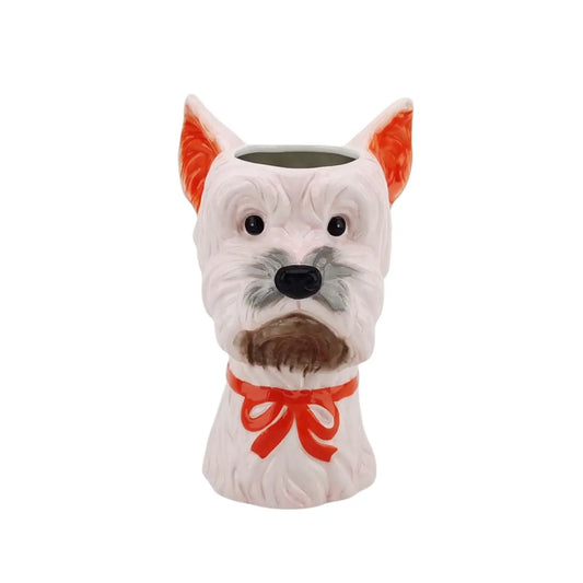 Vase -Flower Vase Dog - Pink/Orange - 14,5x13x23,5cm