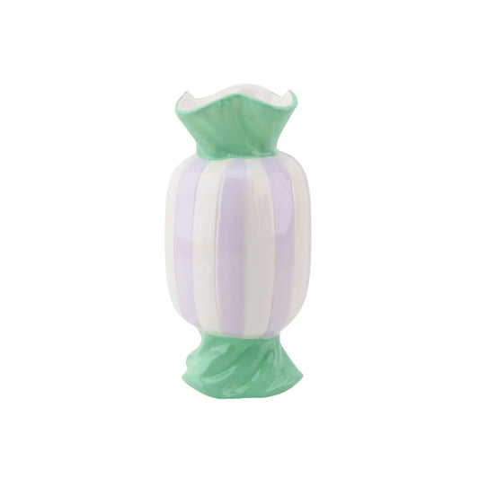 Vase -Flower Vase Toffee Candy - Mint/Lilac - 9,5x9,5x21cm