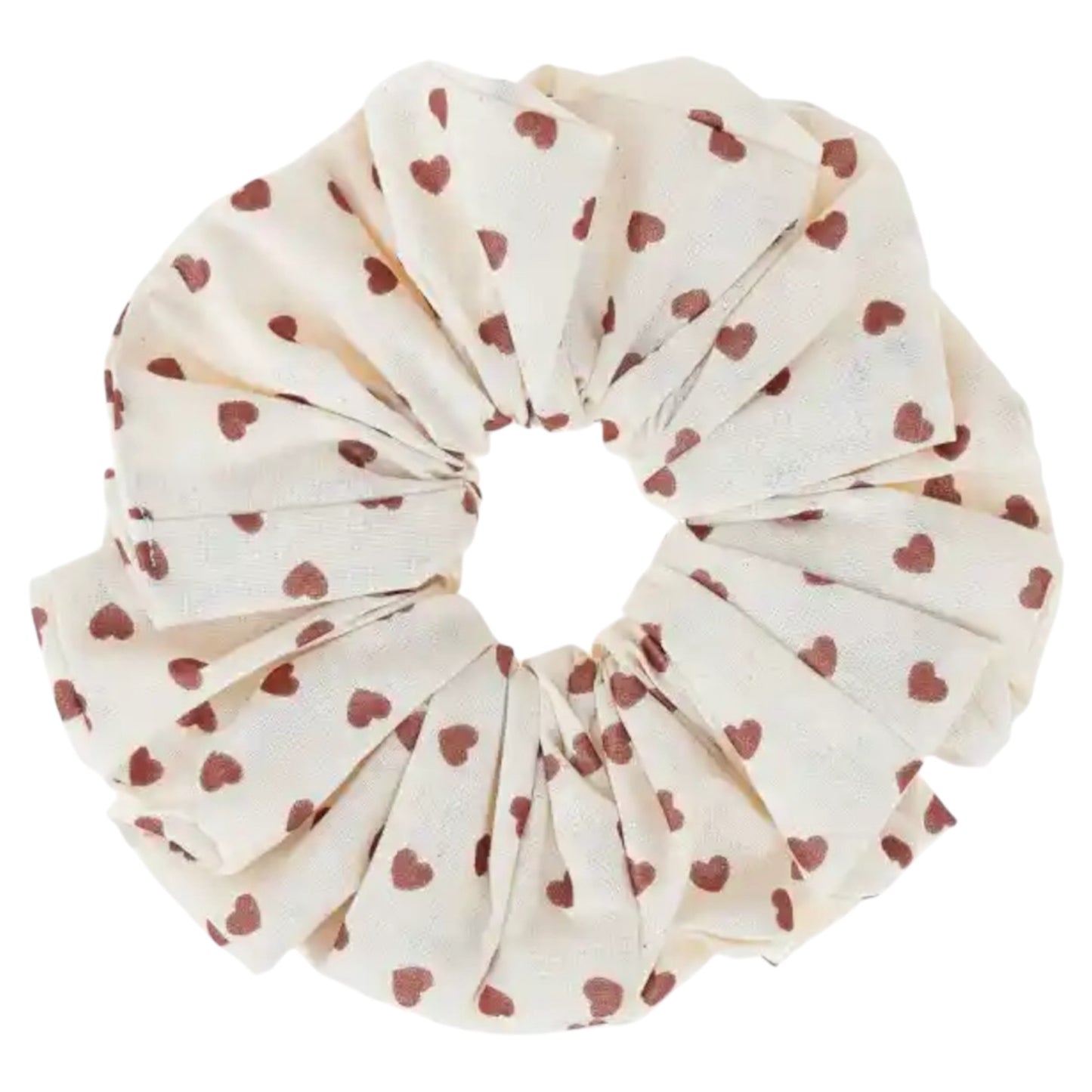 Brown Hearts Scrunchie