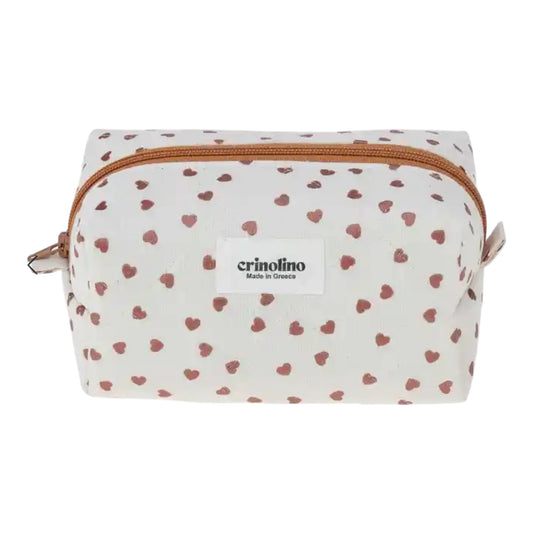 Brown Hearts makeup bags