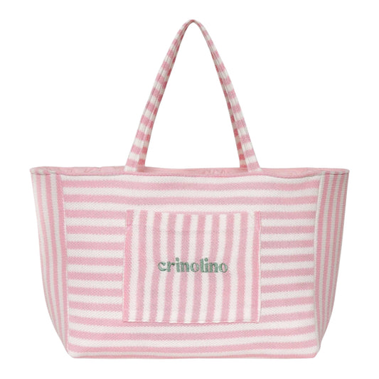 PINK STRIPED WEEKEND BAG