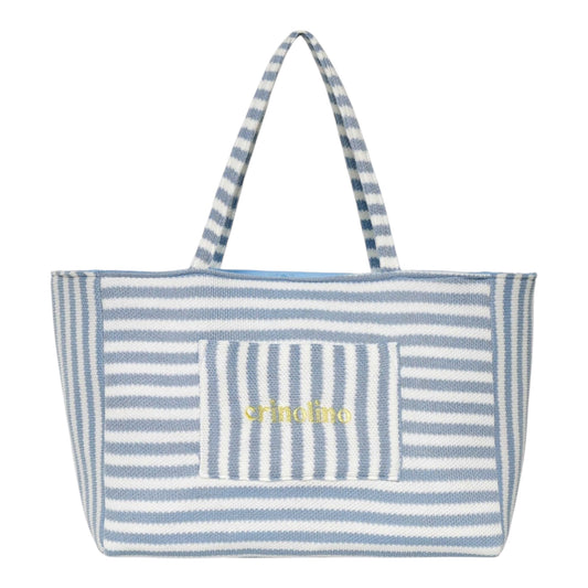 BLUE STRIPED WEEKEND BAG