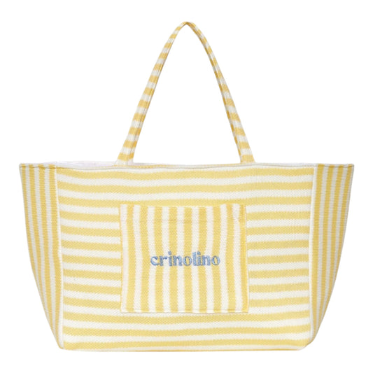 YELLOW STRIPED WEEKEND BAG